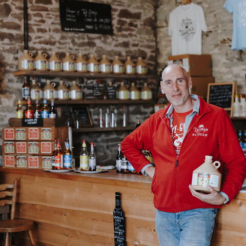 Inside the cider shop