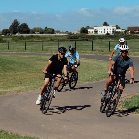 Cyclists on the Hereford Cycle Track