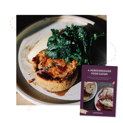 Pie meal and front cover of safari guide