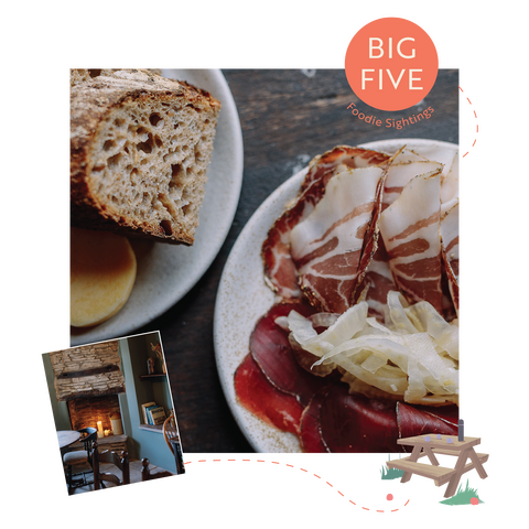 Cured Meats at The Bull at Craswell, with internal seating area