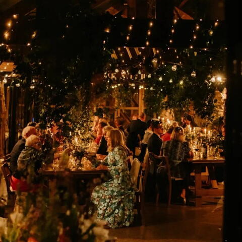 People sat at tables