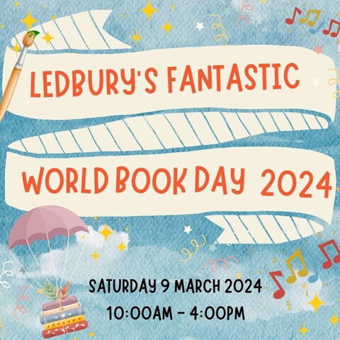 Ledbury's Fantastic World Book Day 2024 Logo