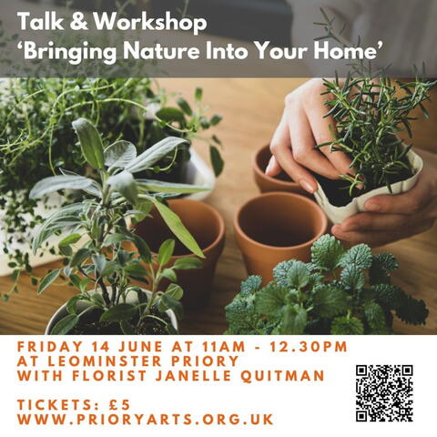 poster with information and plants in pots