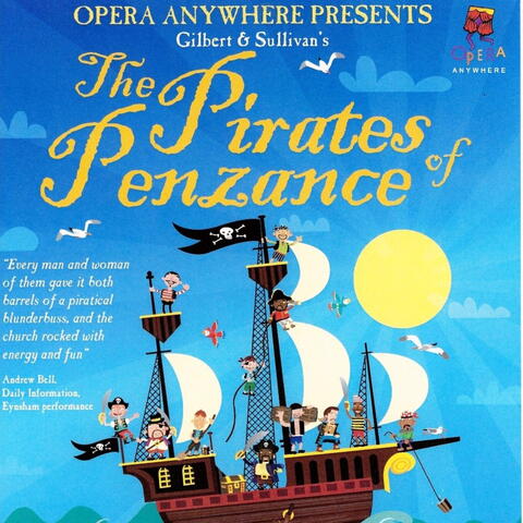 Blue poster with illustrated pirate ship