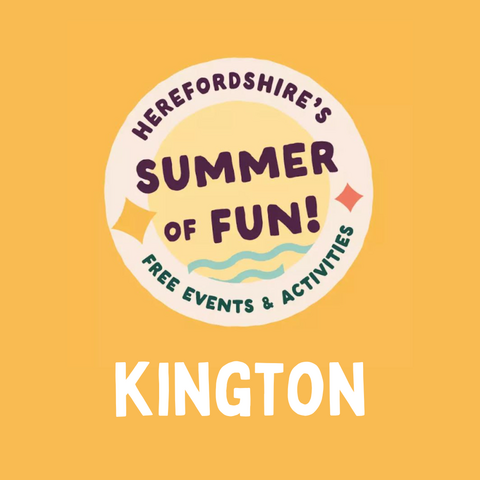 Bright yellow poster with Summer of Fun logo and 'KINGTON' in white writing