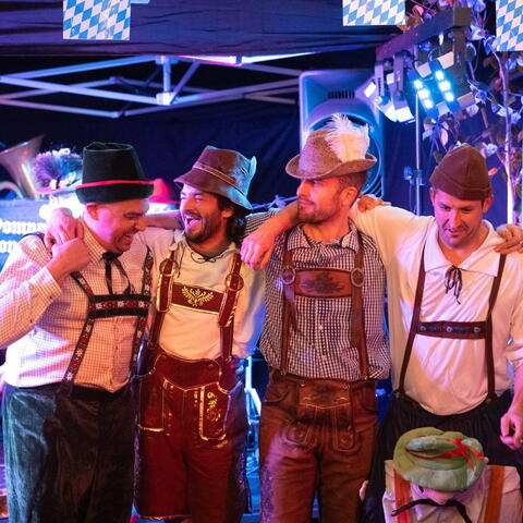 Group of people dressed for Oktoberfest