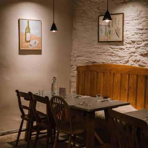 Inside of an English country pub