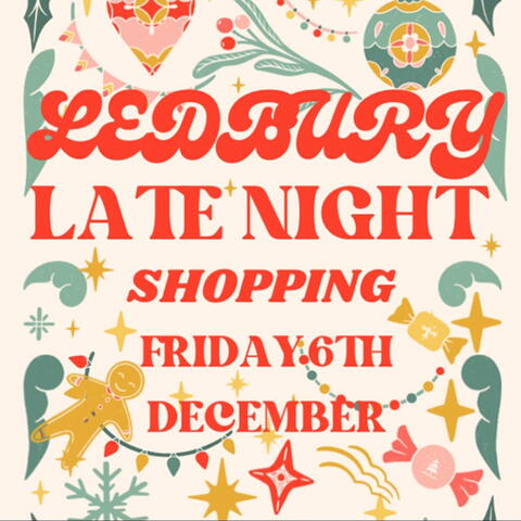 Late night shopping in Ledbury Christmas 2024 poster