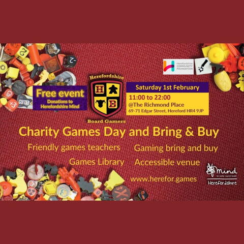 Poster for charity board games event