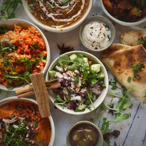 A variety of Thai curry dishes