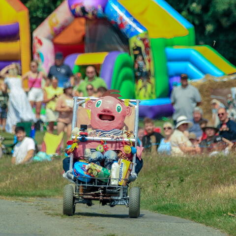 Colourful Soap Box Derby cart