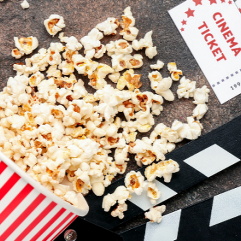 Popcorn and cinema tickets