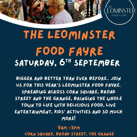The Leominster Food Fayre 2025 poster