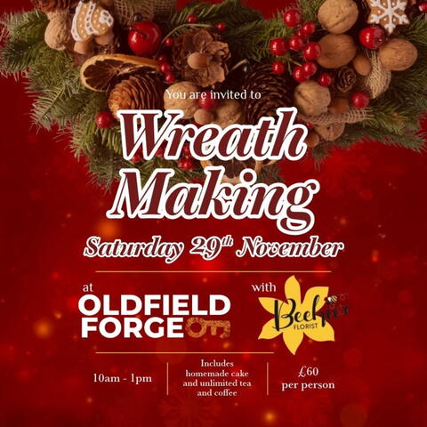 Christmas Wreath Making at Oldfield Forge poster