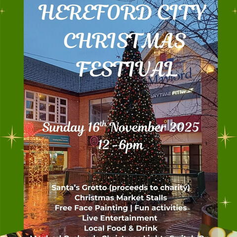 Event Dates Sun, Nov 16, 25 (12:00 PM - 6:00 PM) Free more_vert  info Hereford City Christmas Festival at Maylord Orchards – Markets, Music & Lights!