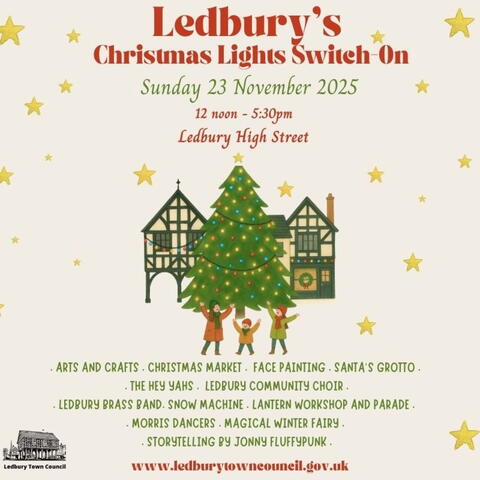 Ledbury Christmas Lights Switch on poster