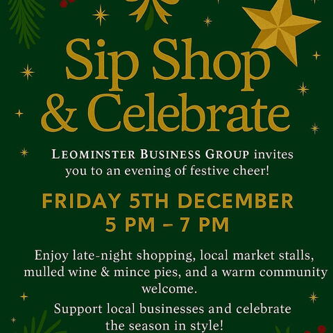 Leominster Sip Shop and Celebrate poster