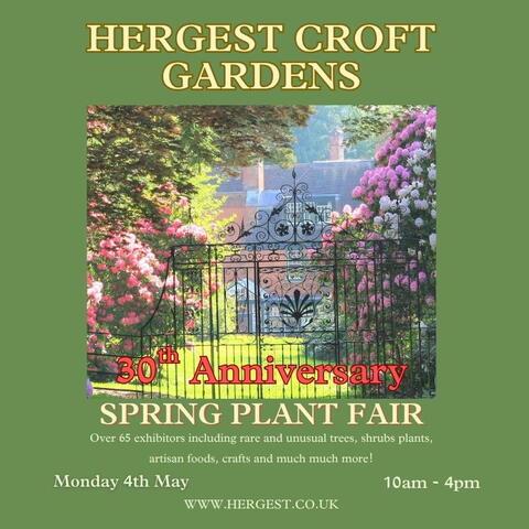 Poster for Hergest Croft gardens 30th Anniversary Spring Fair