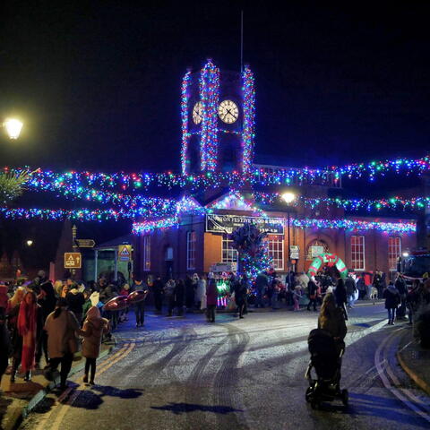 Christmas Tractor Run in the Market Town of Kington, Herefordshire