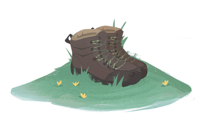 walking boots illustration
